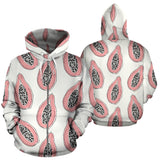 Papaya Pattern Zip Up Hoodie