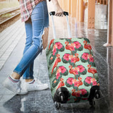 Beautiful Flamingo Tropical Palm Leaves Hibiscus Pateern Background  Luggage Covers