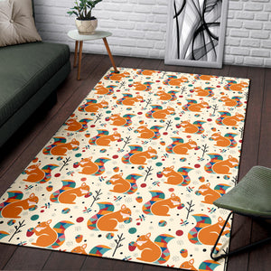 Squirrel Pattern Print Design 04 Area Rug