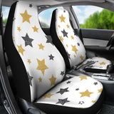 Hand Drawn Gold Black Star Pattern  Universal Fit Car Seat Covers