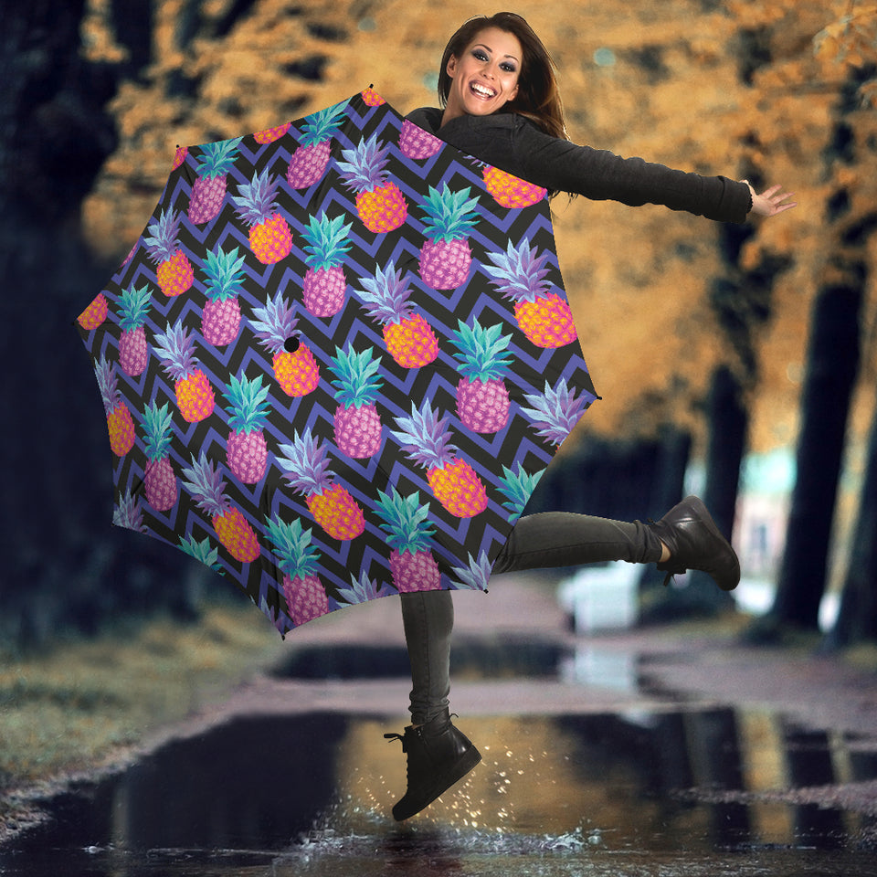 Pineapples Pattern Zigzag Background Umbrella