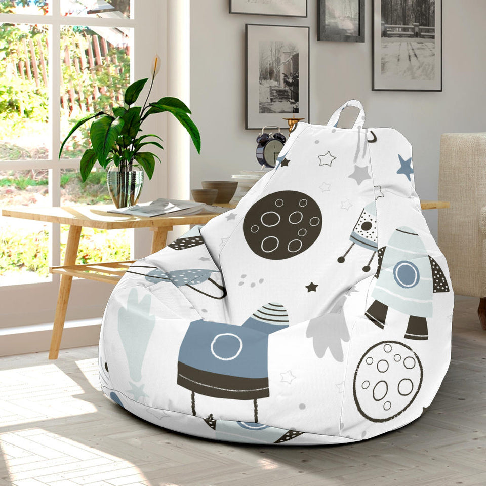 Hand Drawn Space Elements Space Rocket Star Planet Space Probe Bean Bag Cover
