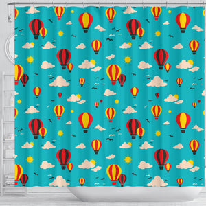 Hot Air Balloon Sky Pattern Shower Curtain Fulfilled In US