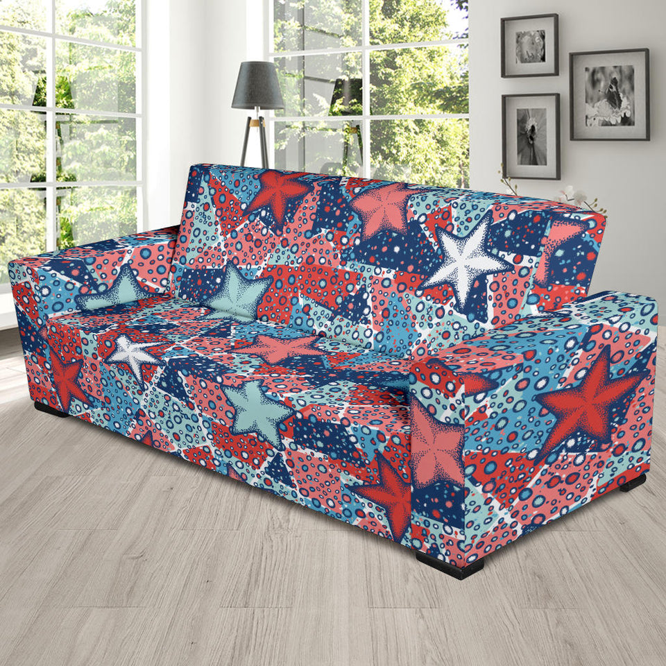 Hand Drawn Colorful Starfish Sofa Slipcover