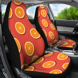 Oranges Pattern Red Background Universal Fit Car Seat Covers