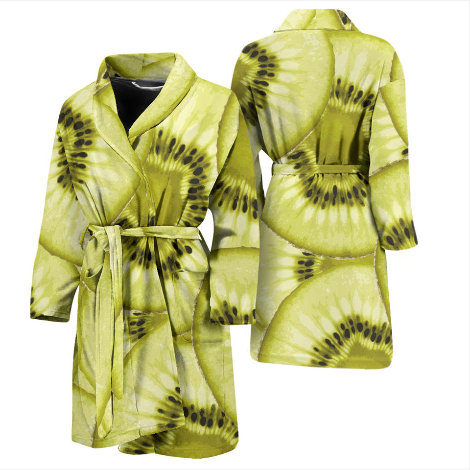 Sliced Kiwi Pattern Men'S Bathrobe