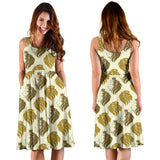 Lion Pattern Print Design 02 Sleeveless Midi Dress