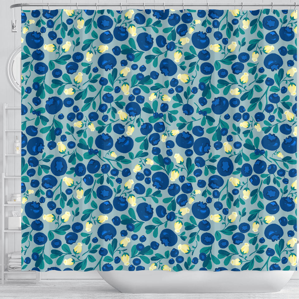 Blueberry Design Pattern Shower Curtain Fulfilled In US