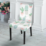 Pastel Colorcactus Pattern Copy Dining Chair Slipcover