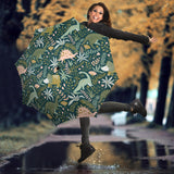 Dinosaurs Tropical Leaves Flower Pattern Umbrella
