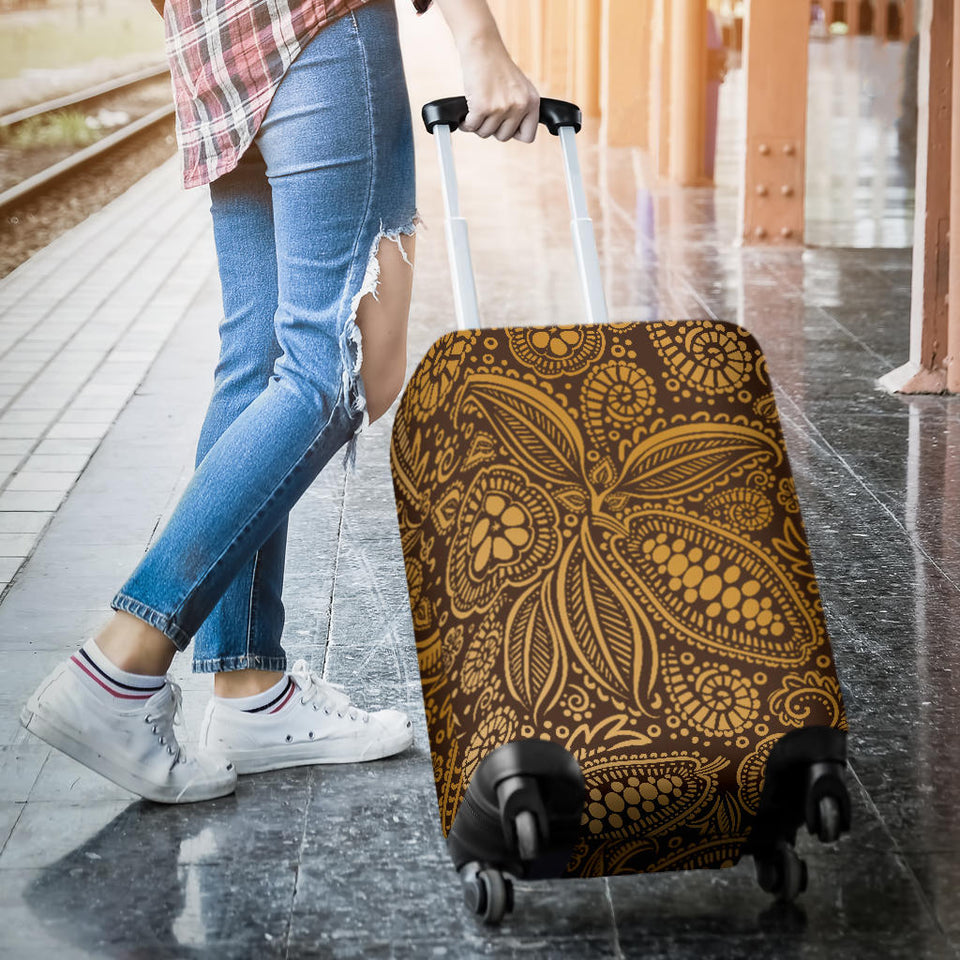 Cocoa Beans Tribal Polynesian Pattern Background Luggage Covers