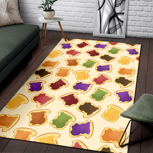 Bread Toast Pattern Print Design 02 Area Rug
