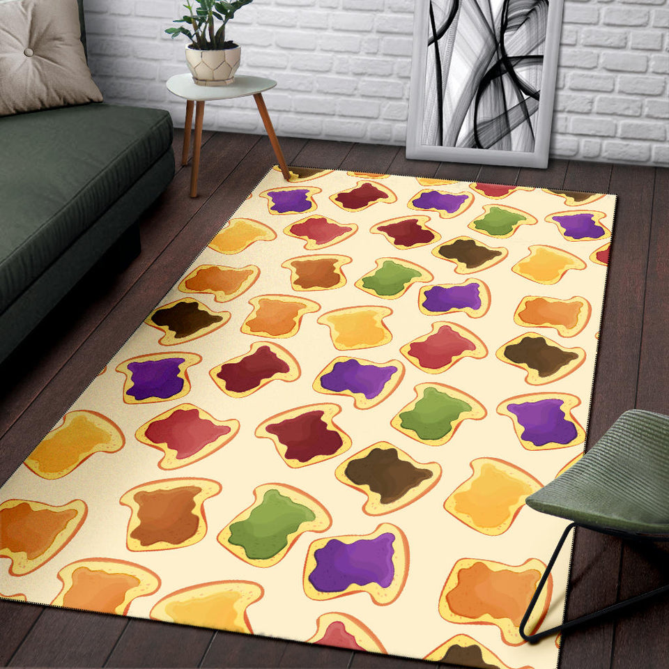 Bread Toast Pattern Print Design 02 Area Rug