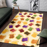 Bread Toast Pattern Print Design 02 Area Rug