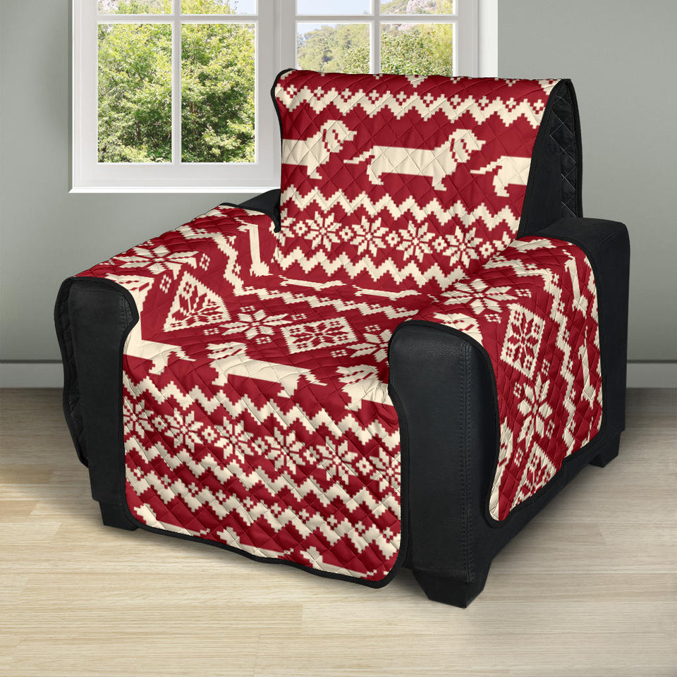 Dachshund Nordic pattern Recliner Cover Protector