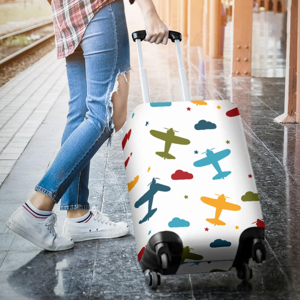Airplane Star Cloud Colorful Luggage Covers
