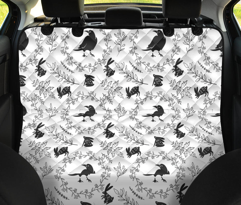 Crows Floral Wreath Rabbit Pattern Dog Car Seat Covers