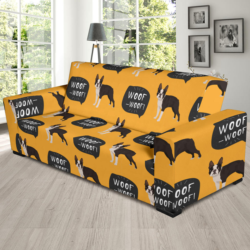 Boston Terrier Design Pattern Sofa Slipcover