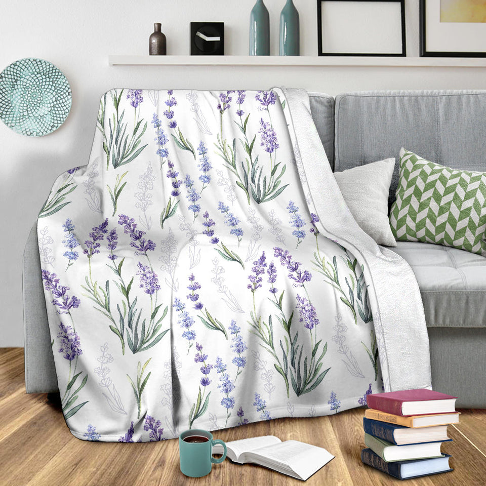 Hand Painting Watercolor Lavender Premium Blanket