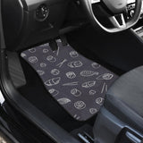 Sushi Pattern Black Background Front Car Mats