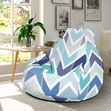 Zigzag  Chevron Blue Pattern Bean Bag Cover