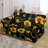 Sunflower Golden Polygonal Shapes Loveseat Couch Slipcover