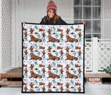 Sea Lion Seals Jellyfish Pattern Premium Quilt