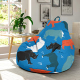 Colorful Rhino Pattern Bean Bag Cover