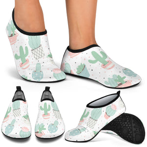 Pastel Colorcactus Pattern Copy Aqua Shoes