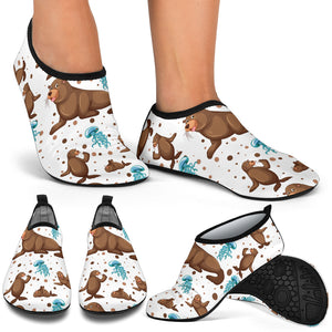 Sea Lion Seals Jellyfish Pattern Aqua Shoes