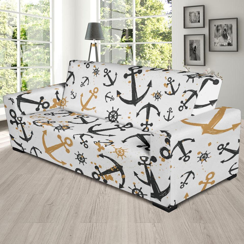Anchors Rudders Pattern Sofa Slipcover