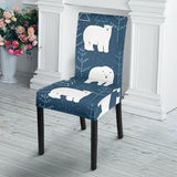 Polar Bear Mother Her Child Pattern Dining Chair Slipcover