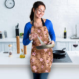 Pink Sakura Cherry Blossom Drak Brown Background Adjustable Apron