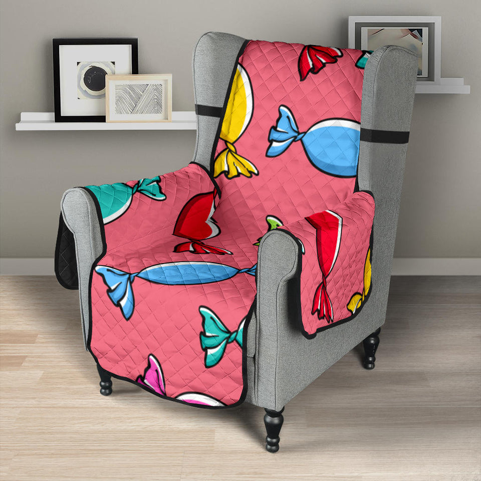 Colorful wrapped candy pattern Chair Cover Protector
