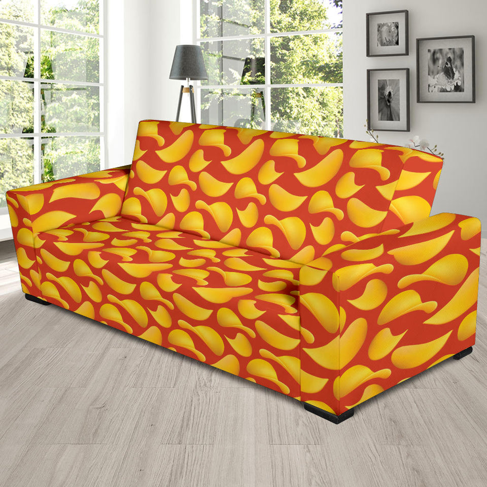 Potato Chips Pattern Print Design 05  Sofa Slipcover