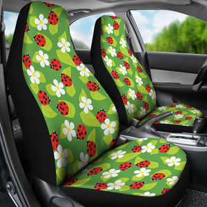 Ladybug Pattern Print Design 01 Universal Fit Car Seat Covers