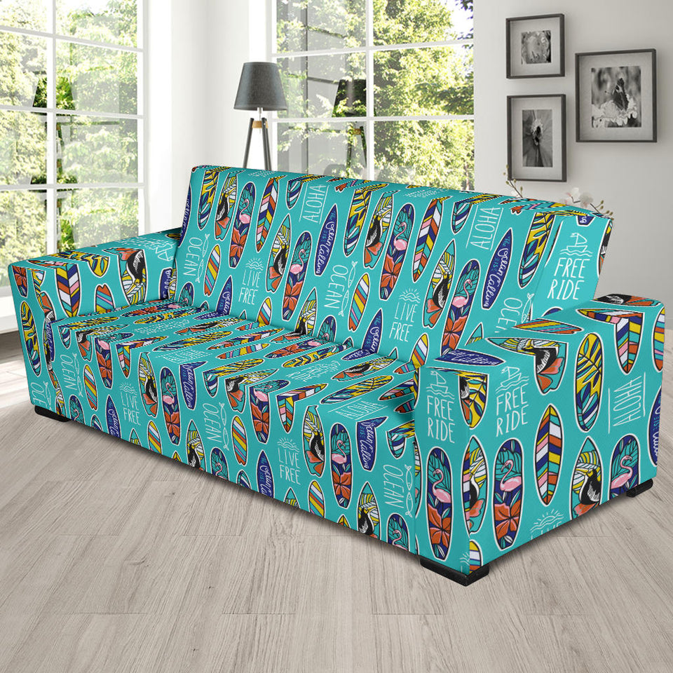 Surfboard Pattern Print Design 05  Sofa Slipcover