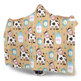 Cow Bottle Of Milk Pattern Hooded Blanket