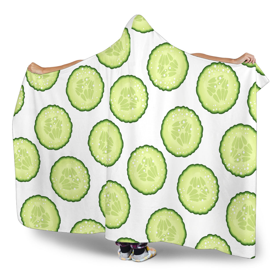 Cucumber Slices Pattern Hooded Blanket