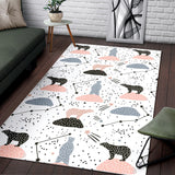 Polar Bears Star Poka Dot Pattern Area Rug