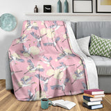Japanese Crane Rose Pattern Premium Blanket