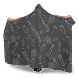 Beer Hand Drawn Pattern Hooded Blanket
