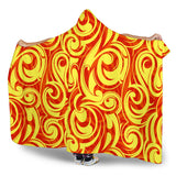 Fire Flame Design Pattern Hooded Blanket