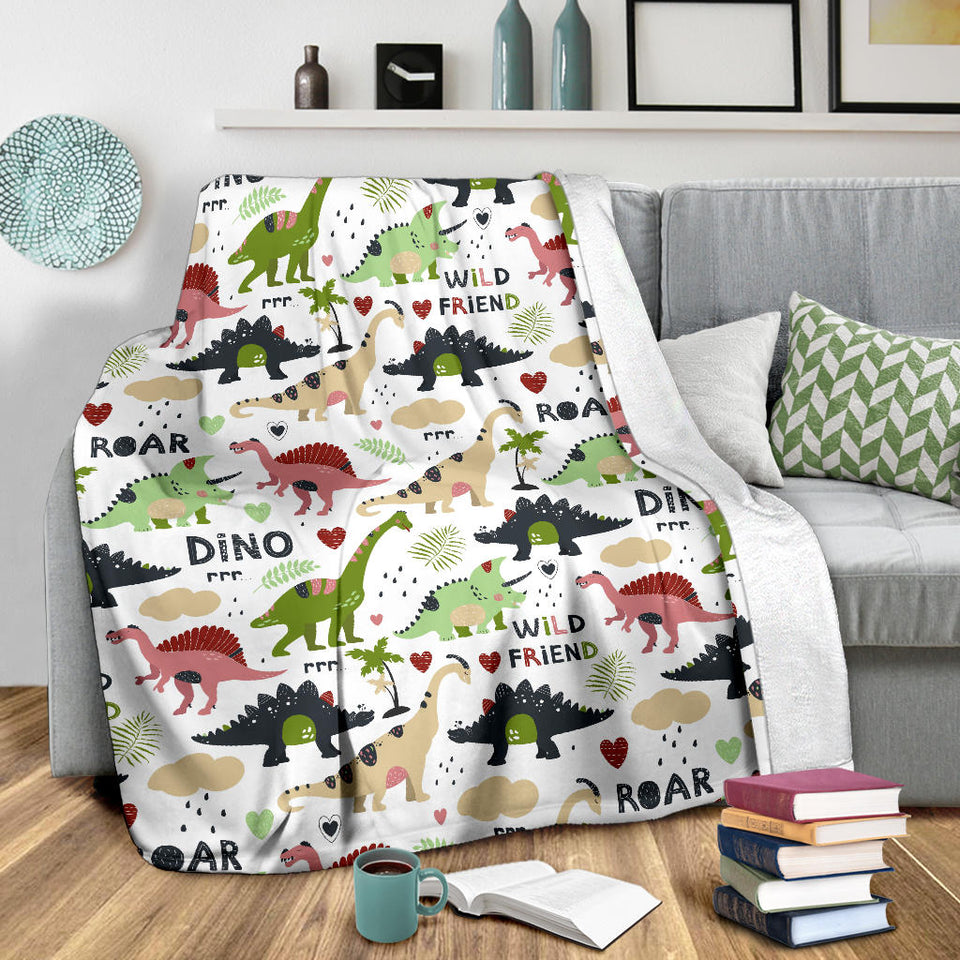 Cute Dinosaurs Pattern Premium Blanket