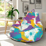 Colorful Crow Illustration Pattern Bean Bag Cover