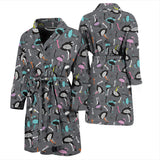 Ostrich Pattern Print Design 01 Men's Bathrobe