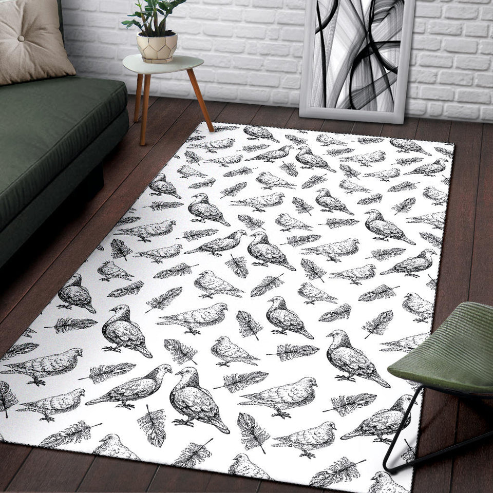 Pigeon Pattern Print Design 05 Area Rug