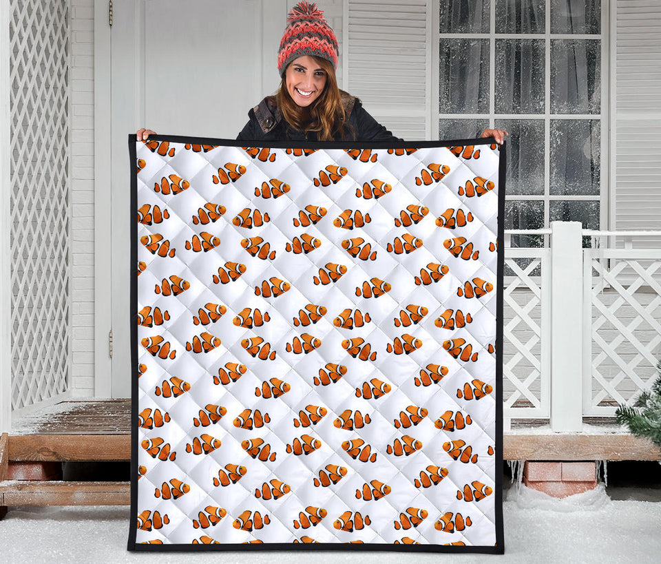 Clown Fish Pattern Print Design 03 Premium Quilt