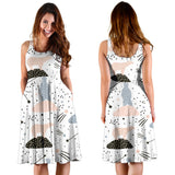 Polar Bears Star Poka Dot Pattern Sleeveless Midi Dress