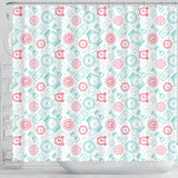 Clock Time Pattern Blackground Shower Curtain Fulfilled In US